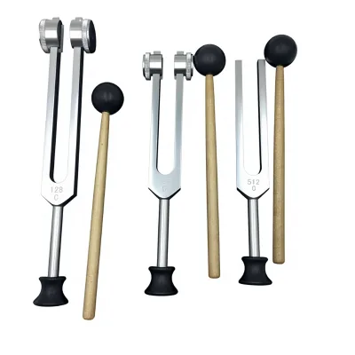 Factory-direct Sale Aluminum Alloy Tuning Fork Set Including 128-Hz 256-Hz 512-Hz Forks with Triangular Stand Base From Wuhu