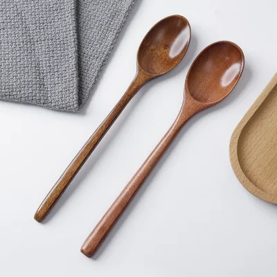 Nanmu Wood Soup Spoon Long Handle Stirring Spoon Japanese Style Serving Spoon for Soup Porridge Ramen Kitchen Cooking Tableware