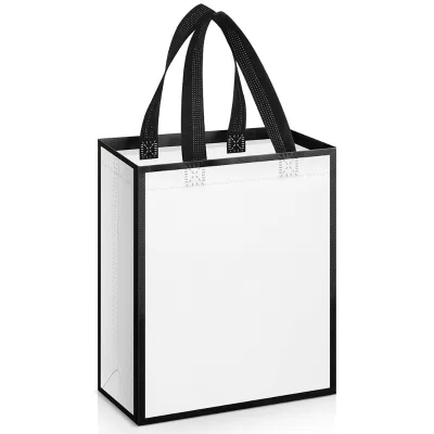 Custom Your Own Logo and Pattern White Non Woven Bag with Handles Premium Non Woven Grocery Bag