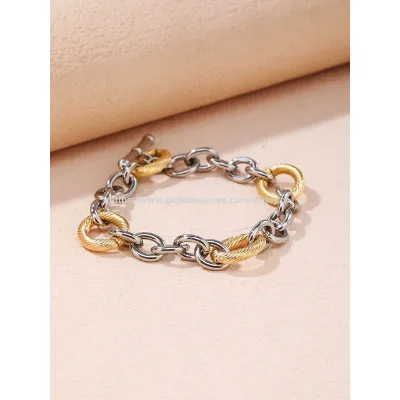 Stainless steel bracelet for men and women, Cuban chain bracelet, rope loop chain bracelet set, men's metal bracelet
