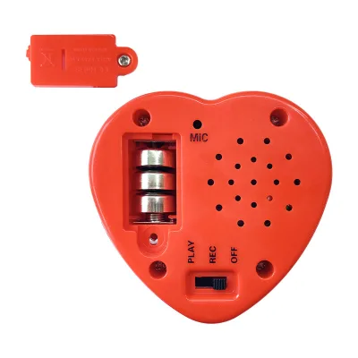 Custom Recordable Stuffed Animals 20 Sec Heart Voice Recorder for Ultrasounds and Sweet Messages Playback, Perfect Gender Reveal