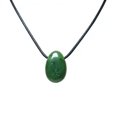 Miss Stone Trendy Unisex Drilled Natural Green Canada Jade Nephrite Jade Water Drop Fine Pendant Necklace Jewelry Making