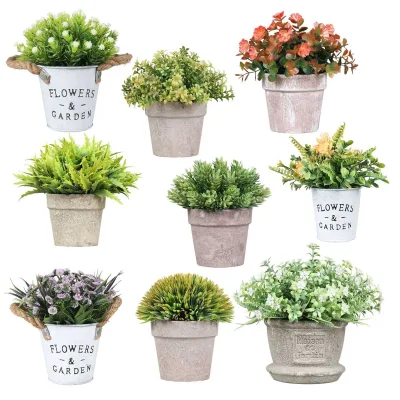 Artificial Potted Plant Combination Desktop Pulp Simulation Flower Green Plant Melamine Bonsai