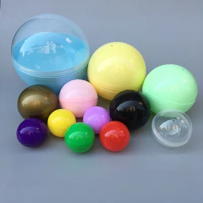 Round Shaped Openable PP Plastic Empty Capsule Ball Custom Logo Printing Kids' Bouncing Toy Promotional Toy Vending Machine