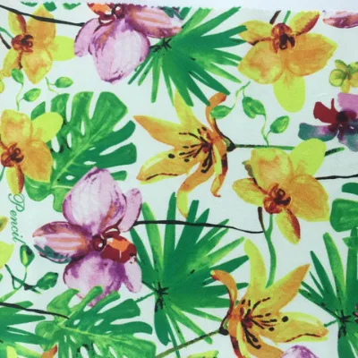 Fashion Twill Printed Cotton Fabric for dress / pant / blouse