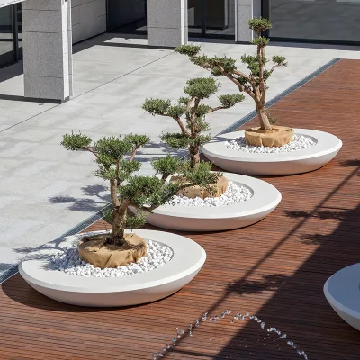 Y841 Outdoor Large Size Flowerpot Project Planters Public Commercial Furniture Garden Swimming Pool Party Villa Planters Bench