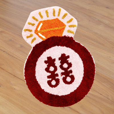 Custom Modern Non slip Carpet Area Rug Design logo Heart Shape Rug