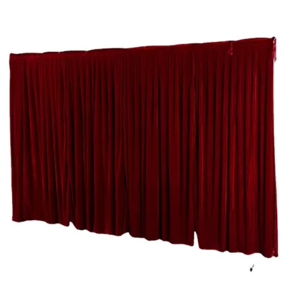 Luxury Stage Backdrop Red Velvet Curtain Backdrop Fabric Drapery Curtain for Photobooth Wedding Event