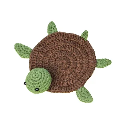 Pure Hand Crocheted Lovely Tea Cup Mat Thermal protection Table Turtle Fun Animal Creative Knitting coaster