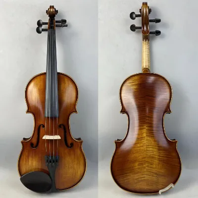 Handcrafted Matte-Finish Oil-Varnished High Quality Solid Maple Violin with Spruce Top for Adults and Children