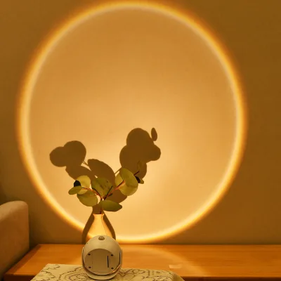 Sunset Atmosphere Modern Battery Operated Induction Lamps Indoor Table Lamp with Warm White Light for Home Decoration
