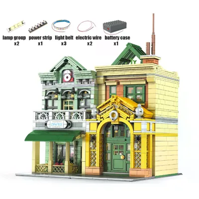 Mould King 16023 Building Street View French Restaurant Building Block Sets