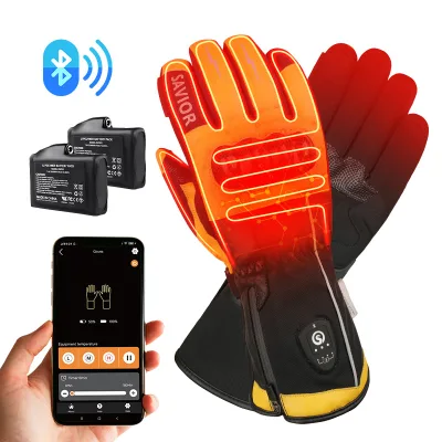 Custom Heated Motorcycle Gloves Rechargeable Battery Imported Sheepskin for Winter Riding Motorcycle Electric Heating Gloves