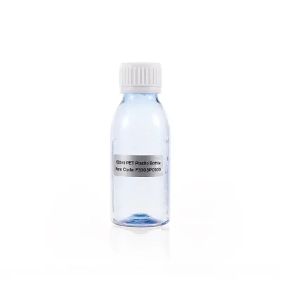 Wholesale 100ml Transparent Blue Lean Bottle Cough Syrup Bottle with Screw Cap for Oral Liquid Preparation