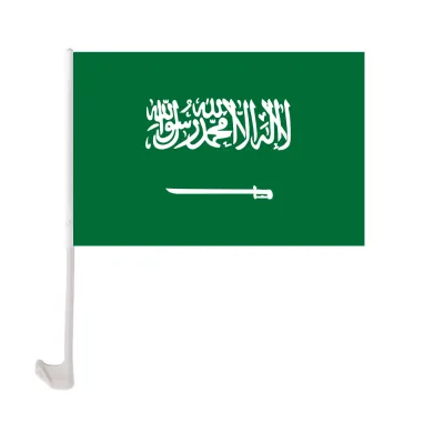 Custom Hand Flag Plastic Flagpole Polyester Festival Event International Flag Saudi Arabia Hand Flag