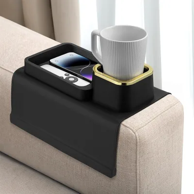 Silicone Coaster Storage Rack Couch Storage Box Anti-spill Sofa Armrest Holder Cup Mobile Drink Mat Sofa Storage Stand