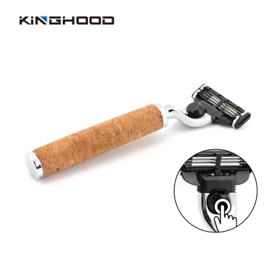 Personal Care Tools Zero Waste  Stainless Steel Blade Eco-Friendly Hotel Shaving Wood 3 Blade System Razor