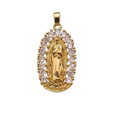Religious Pendant Catholic Virgin Mary Gem Image Lucky Pendant Jewelry