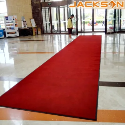 Custom Size Indoor Outdoor Commercial Nylon Rubber Plain Red Floor Carpet Mat