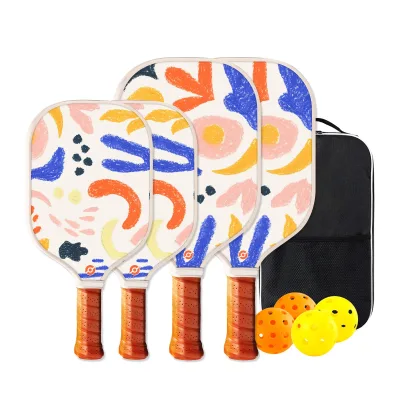 Sharewell Parent-Child Fiberglass Pickleball Paddle Set Customized UV Painting Family Outdoor Sports Pickleball Play OEM