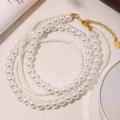 High Quality Double Pearl Chain Necklace Jewelry for Women