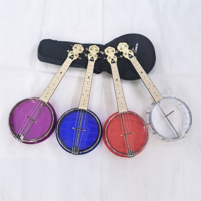 23 Inch Banjo Lele,  Ukulele Banjo,  4 String Small Banjo, Acrylic Banjo