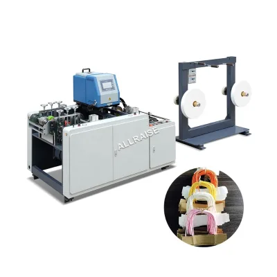 Factory Price Hot Melt Glue Twisted Paper Handle Making Machine Square Flat Paper Bag Rope Handle Gluer Fixing Machine