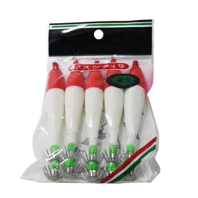Hard Body Squid Jigs Fishing Baits Red Head Squid Jig Hooks