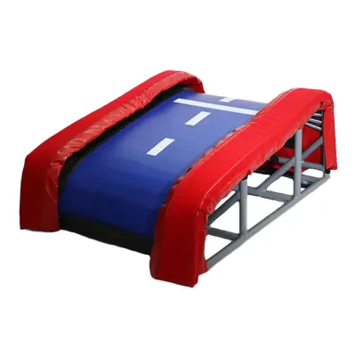 Factory Direct Indoor Gymnastics Trampoline T-Trainer with Vaulting Table Protective Net 3ft X 4ft Red HANGJIA Brand for Export