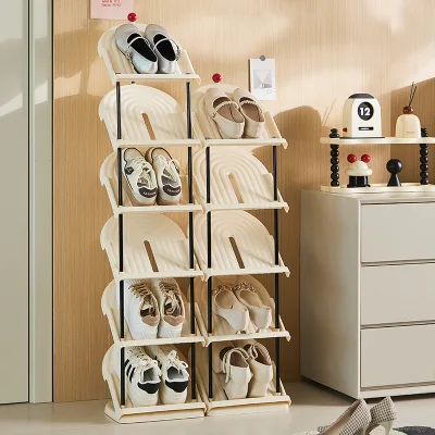 Modern Living Room Furniture Plastic Ramp Shoe Rack Portable DIY Shoe Stand Storage Organizer Narrow Shoe Rack
