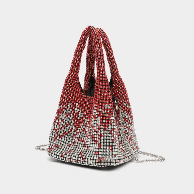 Luxury Full Diamond Women's Handbag 2026 New Arrival Bucket Bag Single Shoulder Crossbody Bag Diamond Evening Bag
