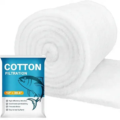 Aquarium Filter Pad Breathable Plain White 100% Polyester Microfiber Floss for Fish Tank Pond Garden Freshwater Saltwater