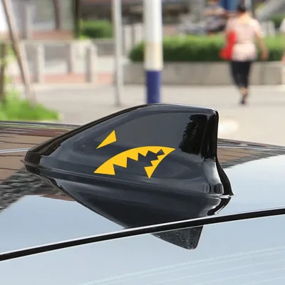 Factory Price Car Stickers 6x4cm Reflective Shark Fin Antenna Car Sticker Waterproof Shark Mouth Vinyl Decal