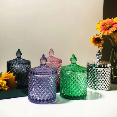 Hot Sale Decorative Empty Glass Candle Jar or Jars Glass Luxury