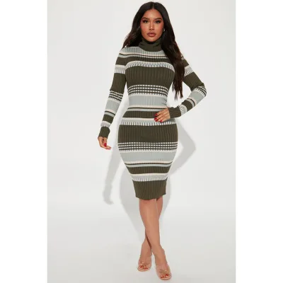New Design Wholesale Women's Autumn New French Vintage Fashion High Grade Knitted Dress