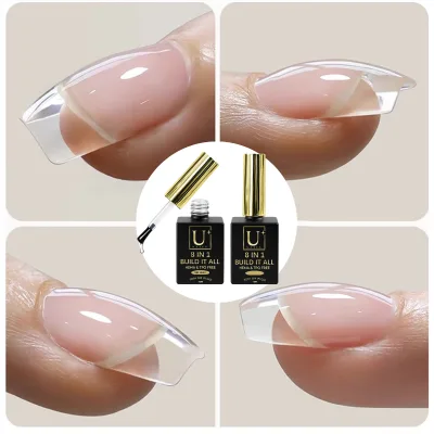 YouGel Custom Logo 8-in-1 Luxury Eco-Friendly Odorless Non-Toxic Builder Brush-on Nail Glue Gel for Base UV/LED Nail Gel