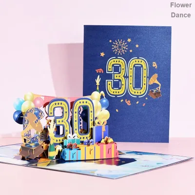 Wholesale Pop up 3D Cards Happy Birthday Pop-up Greeting Card with Note Thank You Card and Envelope