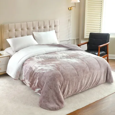 FY Customized Logo Multisize Pink White Quilted Four Seasons Quilt Recycled Polyester Pillow Cushion for Adults Kids
