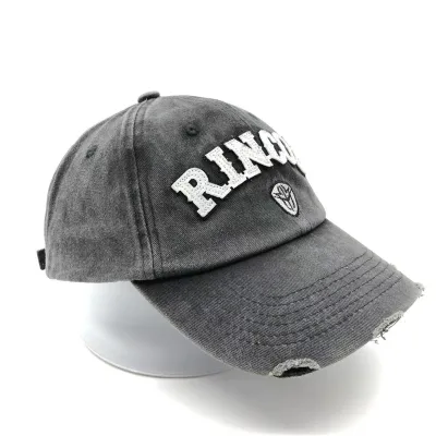 High Quality OEM 3D Embroidery Vintage Denim Dad Hats Adjustable Dad Hat for Man and Woman Embroidery Logo 6 Panels Denim Caps