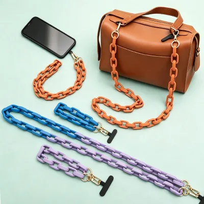 Premium matte acrylic phone crossbody chain,bag chunky link chain accessory detachable phone shoulder lanyard