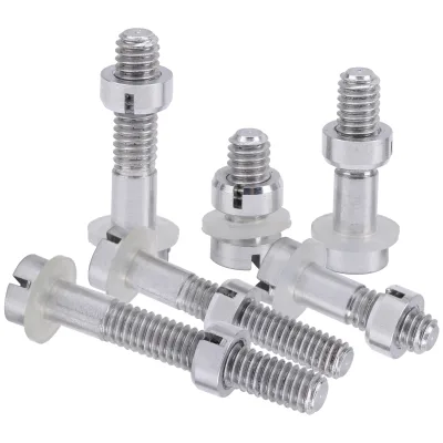 6Pcs M2.5 Screw Bolts Nut Washers Set Silver for Record Player Cartridge Fitting Kit