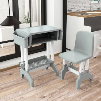 Modern School Classroom and PP Plastic Adjustable Student Desks School Student Writing Kids Study Desk Tables and Chair Set