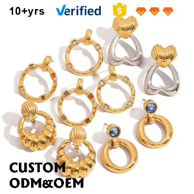 Stainless Steel Two-tone Stud Earrings Light Luxury Non-fading Titanium Steel Earrings a Premium Chic Jewelry for Women