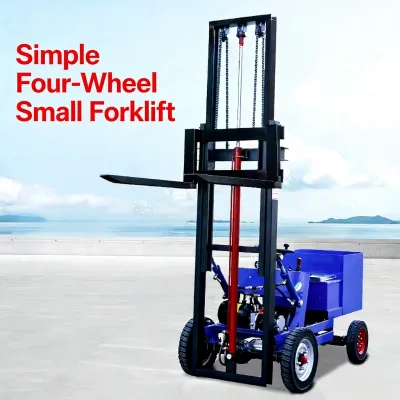 Compact Electric Forklift with Hydraulic Lift for Warehouse Stacking & Transportation