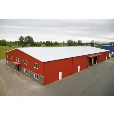 Low Cost Prefab Angar Steel Structure Warehouse Workshop Office Supermarket Cow Shed