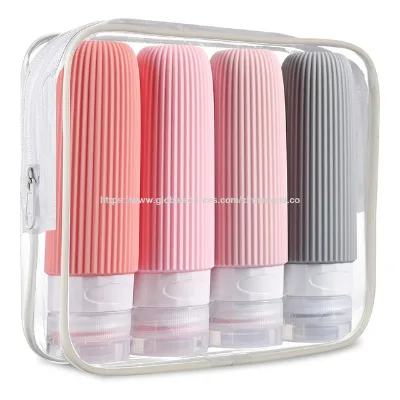 OEM 90ml/3oz Leak proof Portable Brown Plastic Travel Bottle , Travel Bottle Kit , Refill Silicone Travel Bottles for Toiletries