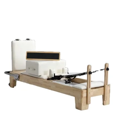 High-end Pilates Reformer Bed for Home and Studio Use - Oak Finish