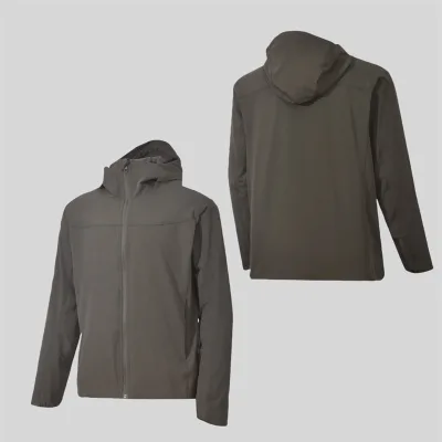 Outdoor lu Lightweight Wool/Silk Soft Shell Jacket Breathable Windproof Water-Resistant Casual Hooded Zipper Jacket for