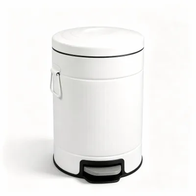 Iron Public Kitchen Waste Bin with Foot Pedal Hands-Free Operation Water Resistant & Space Saving for Indoor Use