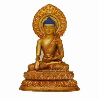 High Quality Golden Bronze Brass Tibetan Buddha Statue Sculpture Luxury Hand Carved Metal Craft for Sale